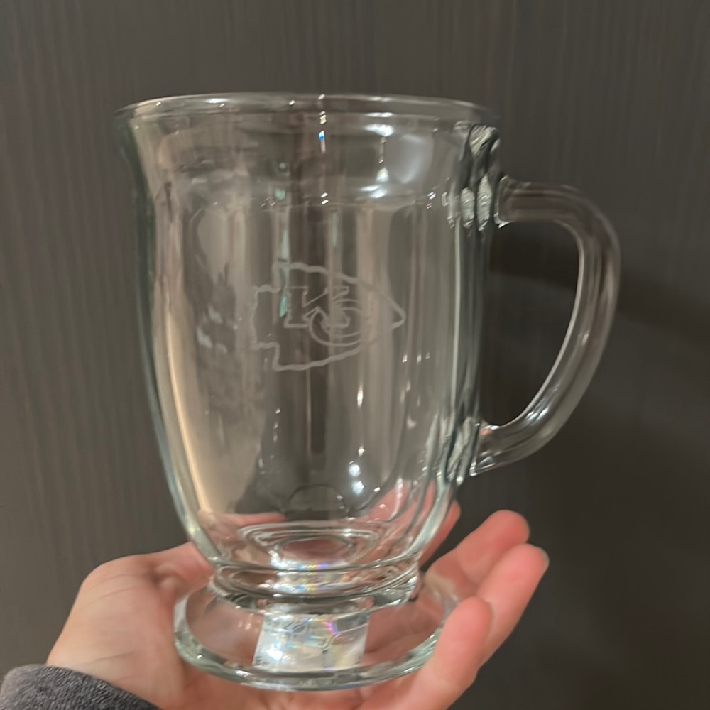 Kansas City Chiefs etched 16 oz mug